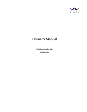 Wisdom Audio SAS Subwoofer Owner's Manual
