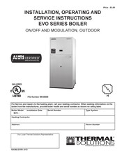 Thermal Solutions EVO-1000 Installation, Operating And Service Instructions
