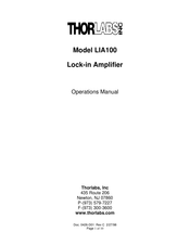 Thorlabs LIA100 Operation Manual