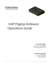 CyberData SiP Compliant 010846 Operation Manual