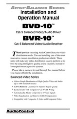 AudioControl BVD-10 Installation And Operation Manual