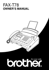 Brother FAX-T78 Owner's Manual