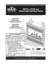 Napoleon BGD33NR Installation And Operating Instructions Manual