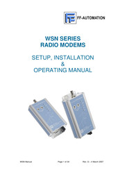 FF-Automation WSN170 Setup, Installation & Operating Manual