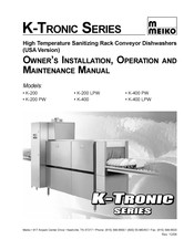 Meiko K-400 PW Owner's Installation, Operation And Maintenance Manual