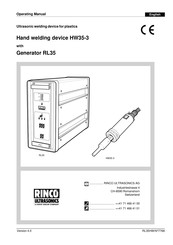 RINCO ULTRASONICS AG RL35 Operating Manual