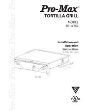 Pro-Max Tortilla Grill TG1-120V Installation And Operation Instructions Manual