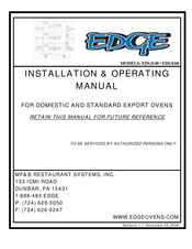 Edge Ovens EDGE40 Installation & Operating Manual