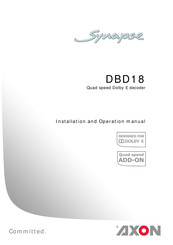 Axon Synapse DBD18 Installation And Operation Manual