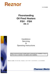 Reznor FSV Mk 2 Installation Servicing & Operating Instructions