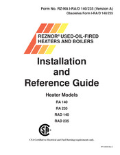 Reznor RA 140 Installation And Reference Manual