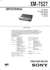 Sony XM-7527 X-Plod Service Manual