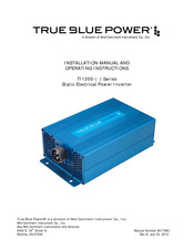True blue power TI1200 Installation Manual And Operating Instructions