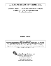 American Energy Systems T-40 AC Owner's Installation And Operation Manual
