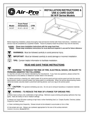 Air-Pro 06 W Installation Instructions And Use And Care Manual