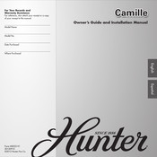 Hunter Camille Owner's Manual And Installation Manual