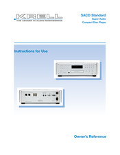 Krell Industries SACD Standard Instructions For Use Manual
