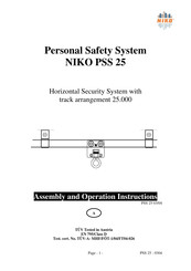 Niko PSS 25 Assembly And Operation Instructions Manual