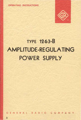 GENERAL RADIO COMPANY 1263-C Operating Instructions Manual