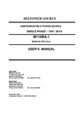 Milpower Source M110BA-1 User Manual