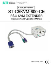 NTI XTENDEX ST-C5KVM-600-CE Installation And Operation Manual