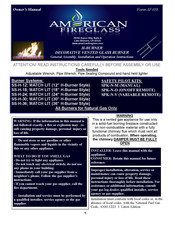 American Fireglass SS-H-24 Owner's Manual