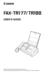 Canon FAX-TR177 User Manual