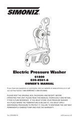 Simoniz S1800 Owner's Manual