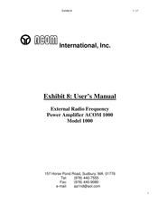 Acom International 1000 User Manual