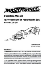 Master-Force 241-0431 Operator's Manual