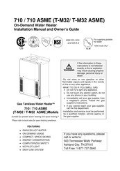 Takagi T-M32 Installation Manual And Owner's Manual