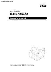 TEC B-419-GS10-QQ Owner's Manual