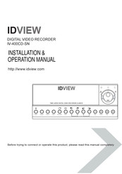 ID View IV-400CD-SN Installation & Operation Manual