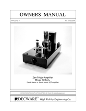 Decware SE84C+ Owner's Manual