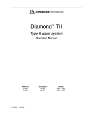Barnstead DIamond TII D14041 Operation Manual