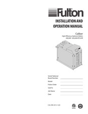 FULTON Caliber 850 Installation And Operation Manual