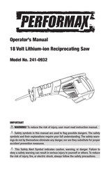 Performax 241-0932 Operator's Manual