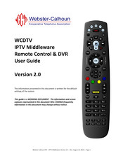 WCDTV IPTV Middleware
Remote Control & DVR User Manual