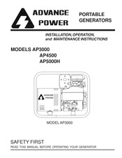 Advance Power AP4500 Operating And Maintenance Instructions Manual