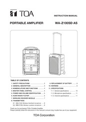 TOA WA-Z100SD AS Instruction Manual