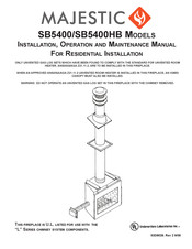 Majestic SB5400HB Installation, Operation And Maintenance Manual