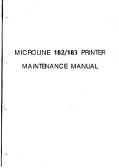 OKI Microline 182 Maintenance Manual