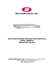 SpectraDynamics HPDA-100RM-A Operating Manual
