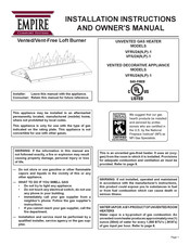 Empire Comfort Systems VFIU24P-1 Installation Instructions And Owner's Manual