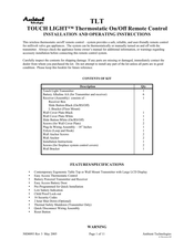 Ambient TOUCH LIGHT Nstallation And Operating Instructions