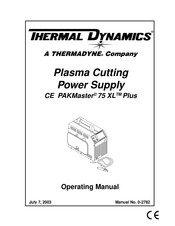 Thermal Dynamics CE PAKMaster 75 XL Plus Operating Manual