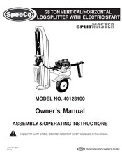 Speeco SplitMaster 40123100 Owners Manual Assembly & Operating Instructions