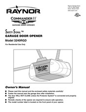 Raynor Commander II Safety Signal 3240RGD Owner's Manual