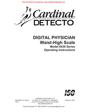 Cardinal Detecto 8430 Series Operating Instructions Manual
