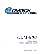 Comtech EF Data CDM-500 Installation And Operation Manual